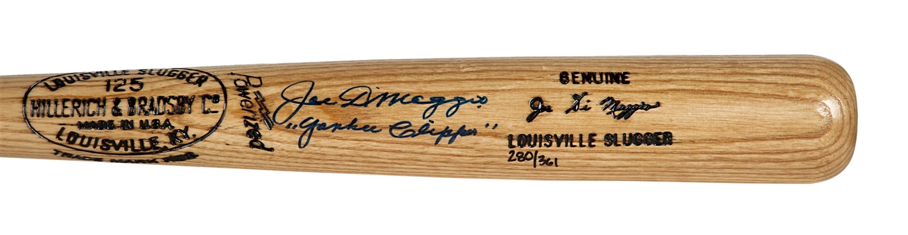 Joe DiMaggio Signed and Inscribed "Yankee Clipper" Bat LE 280/361 (PSA/DNA)